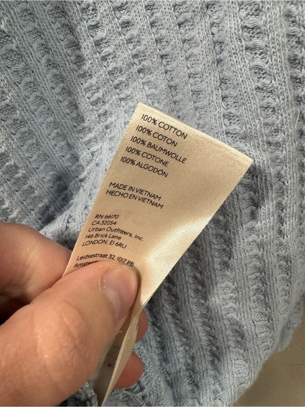 Free People Sky Blue Waffle V-Neck Long Sleeve Top - Picture 7 of 7
